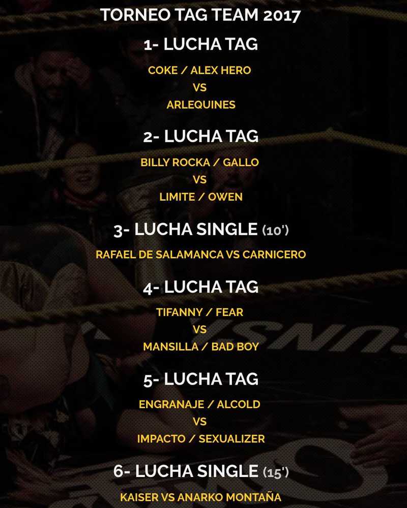 Afiche del evento Torneo Clandestino Tag Team 2017 (D1)