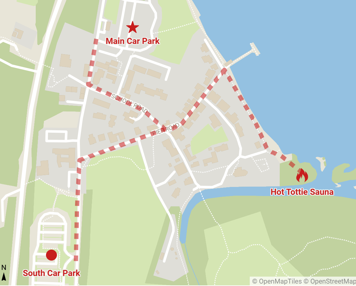 Walking map to the sauna