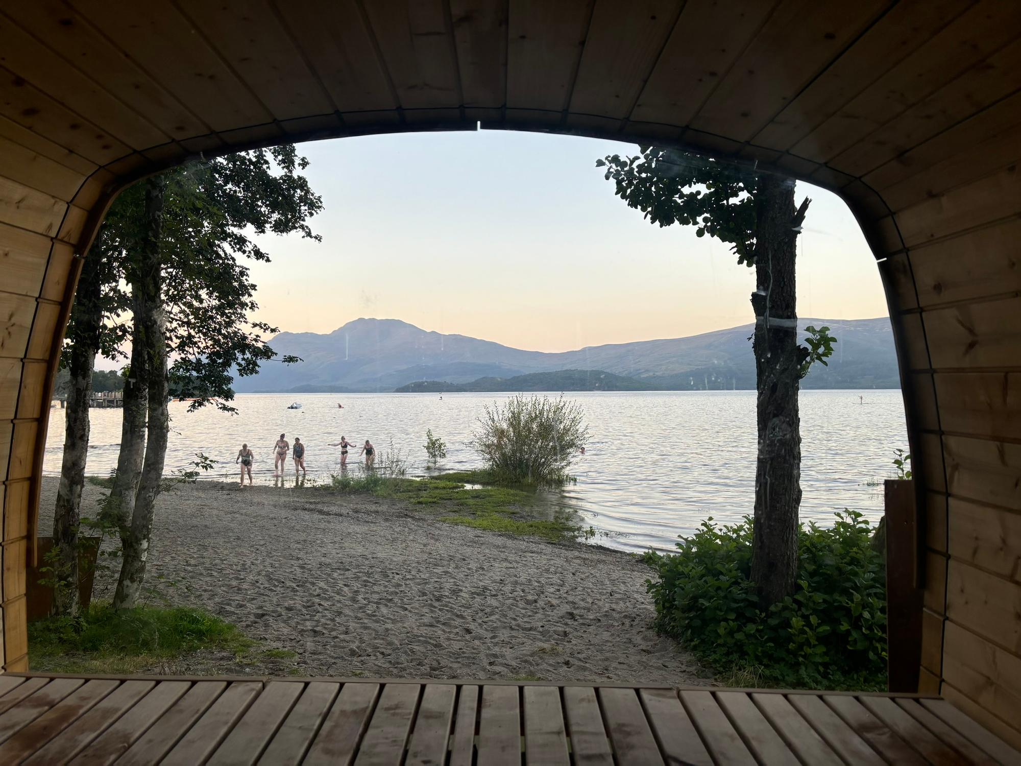 Wood-fired sauna on the shores of Loch Lomond