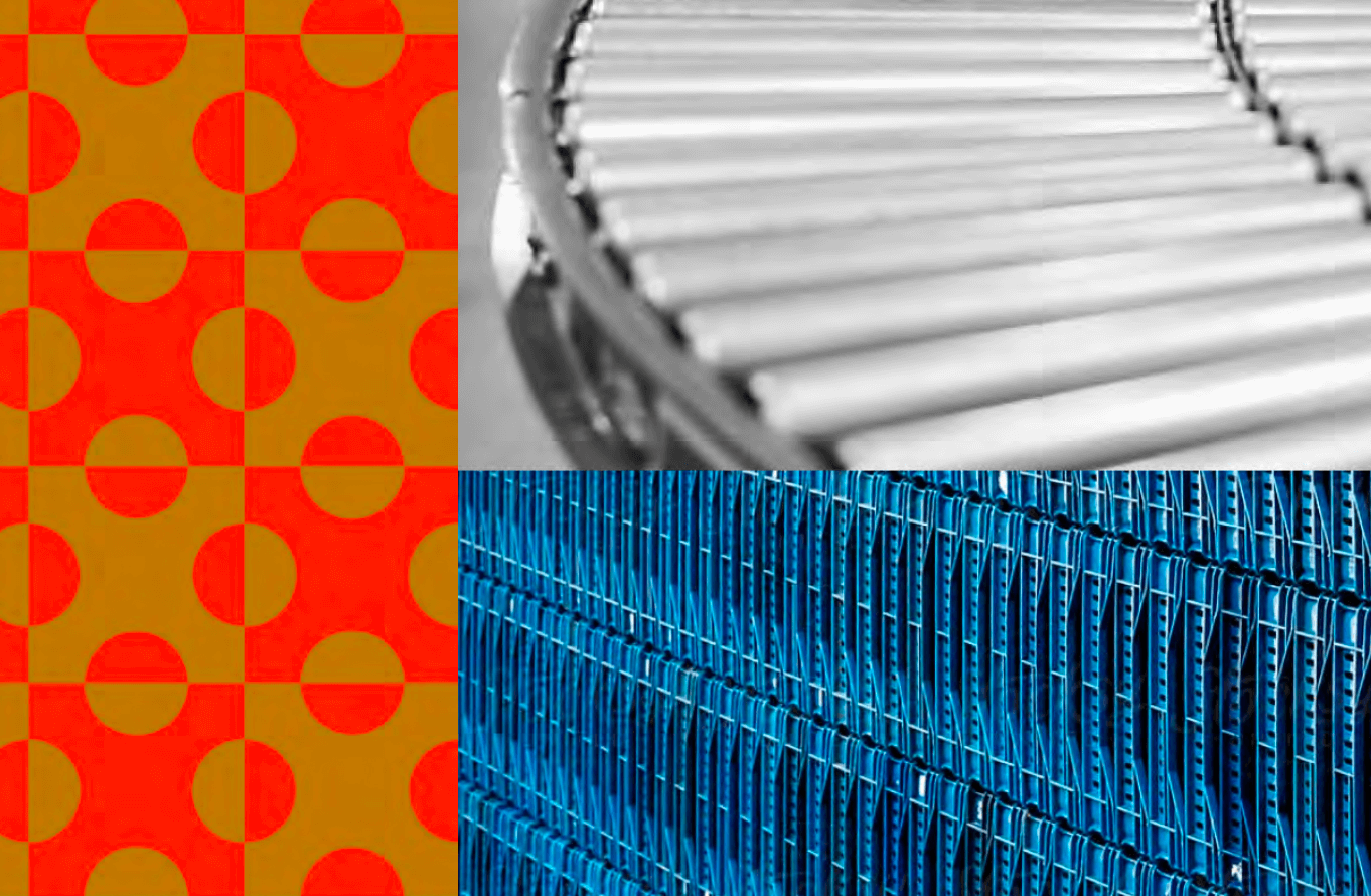 A conveyer belt juxtaposed with servers