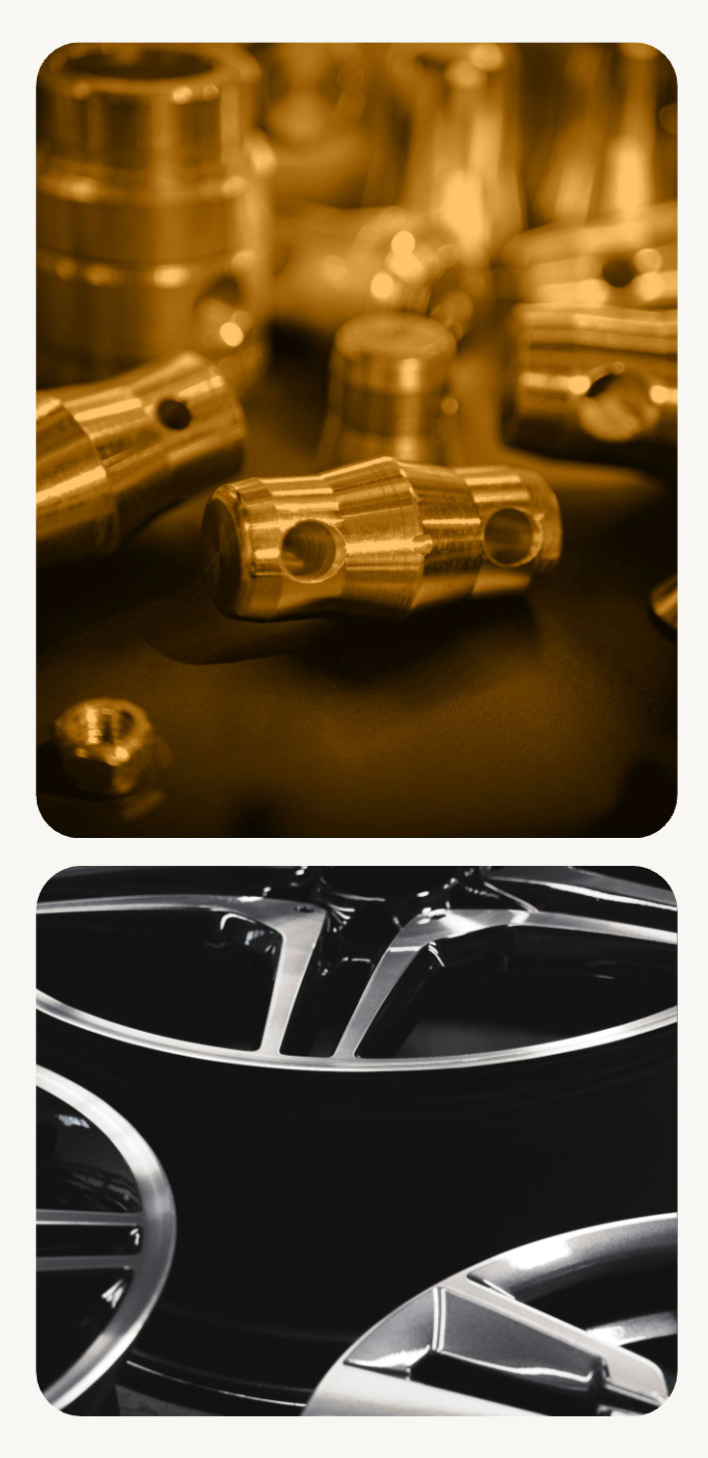 Mustard-toned close-up of automotive components paired with a black auto interior