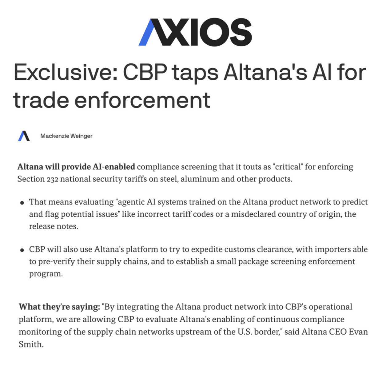 Axios Altana CBP CSOP
