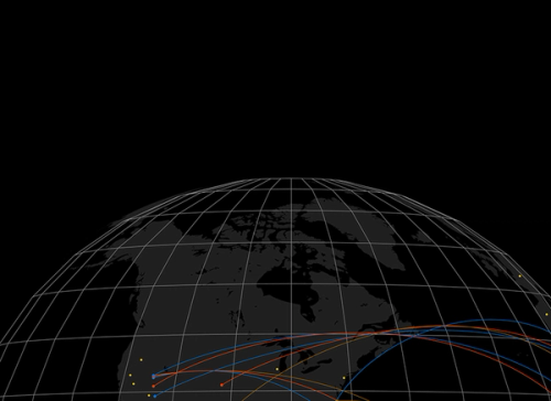 A globe with trade routes