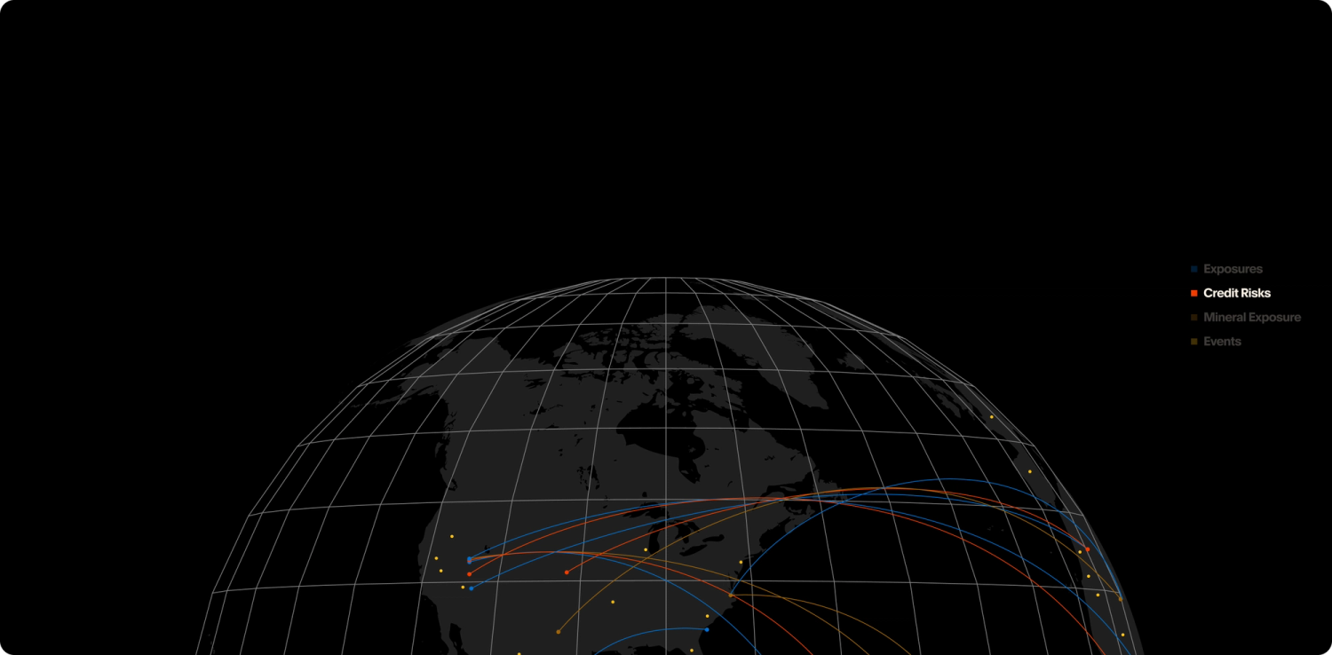 A globe with trade routes 
