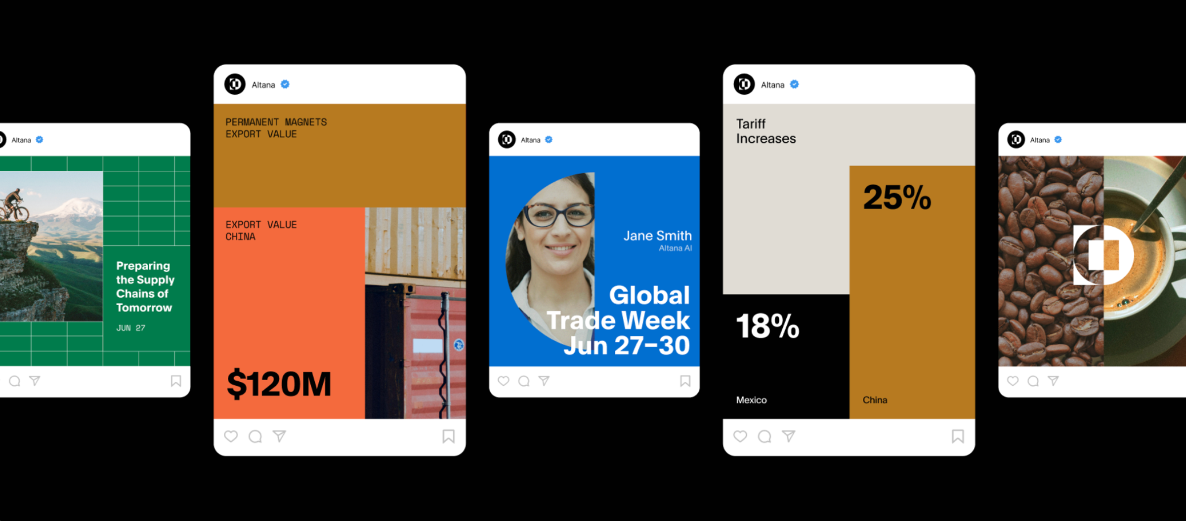 Different social images displaying altana visual best-practices