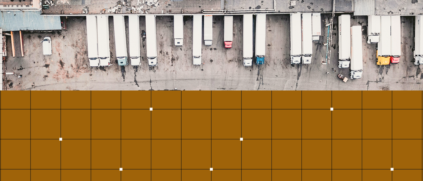 trucks parked at a loading dock