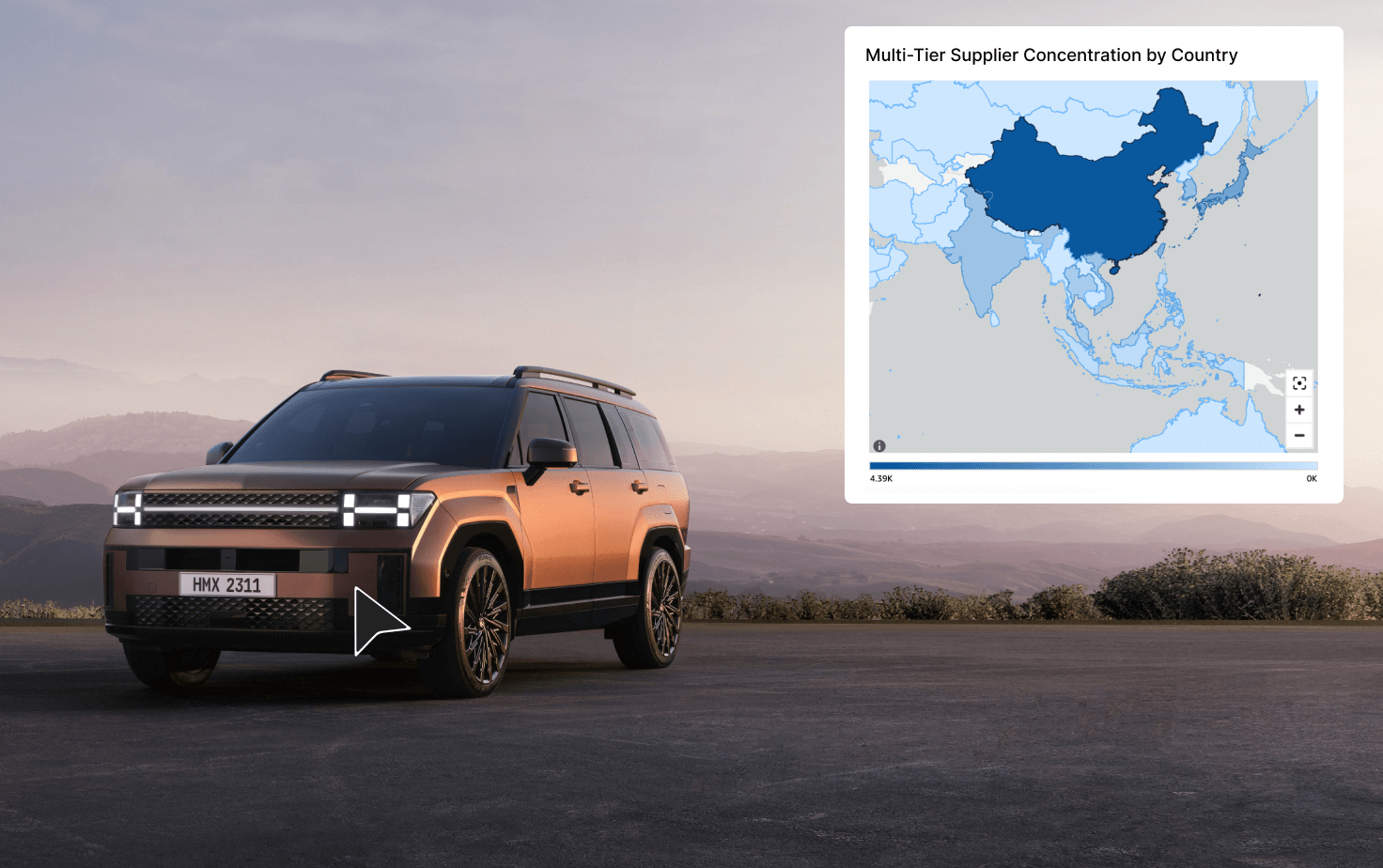 A Nissan car with a mult-tier supplier graph
