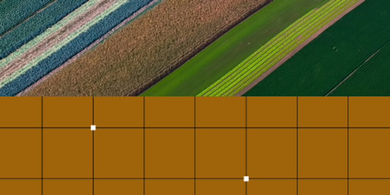 A farmers field seen from above