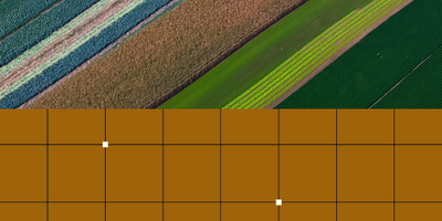 A farmers field seen from above