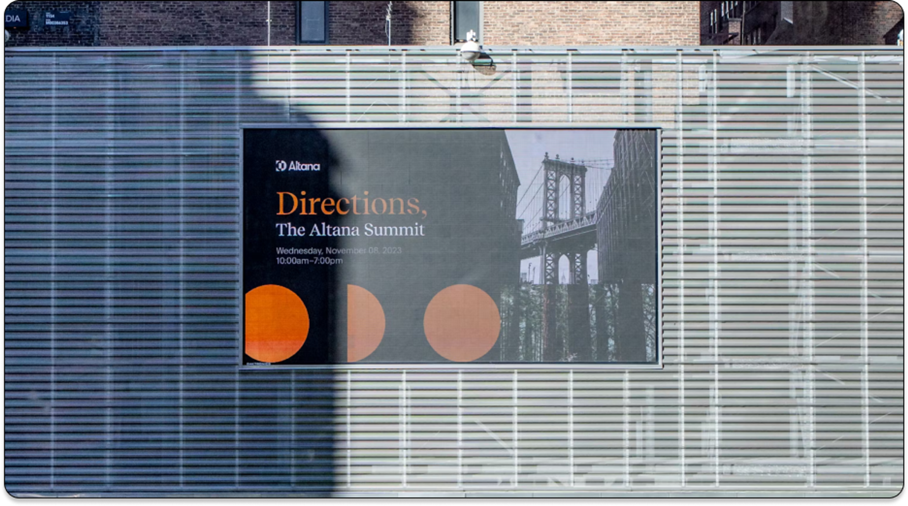Billboard showing an ad for the Altana Summit