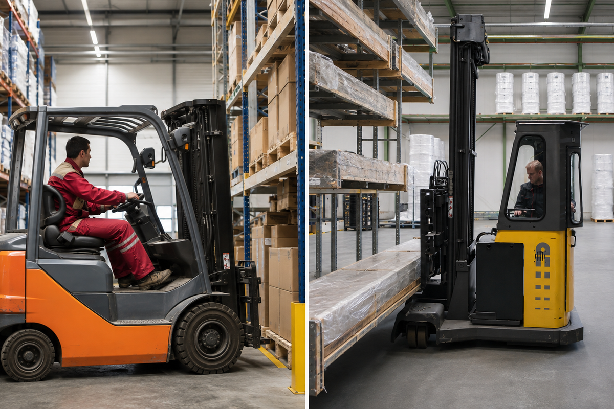 Heftruck en reachtruck combi training