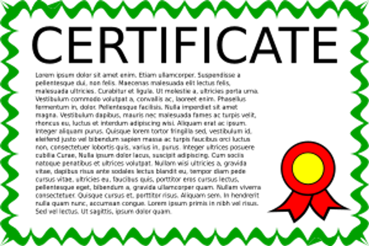 certificate