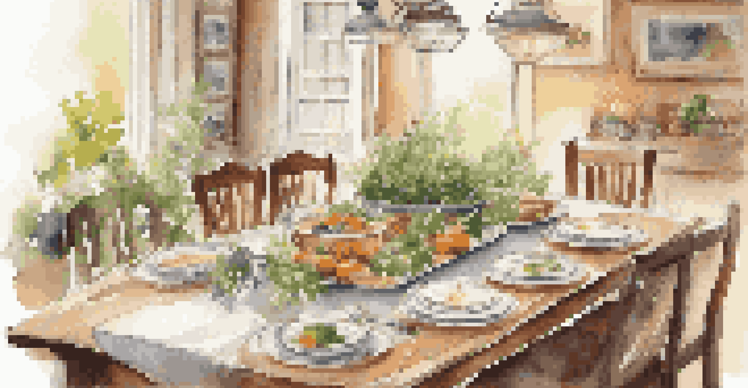 A beautifully set dining table with healthy dishes and warm lighting for a family meal.
