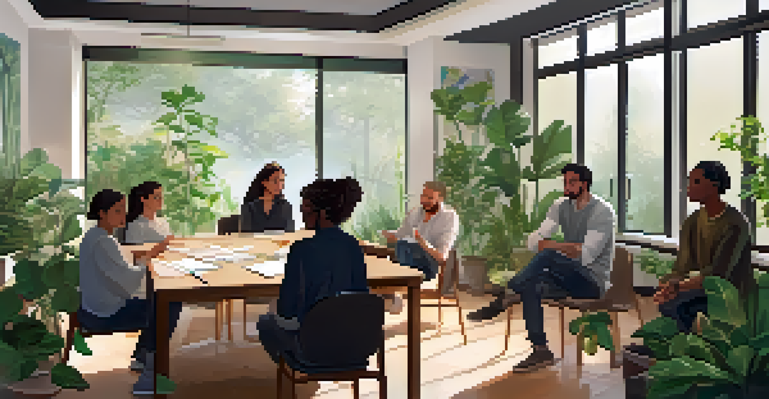 A supportive training environment where participants discuss emotional resilience and share experiences after a role-playing exercise.