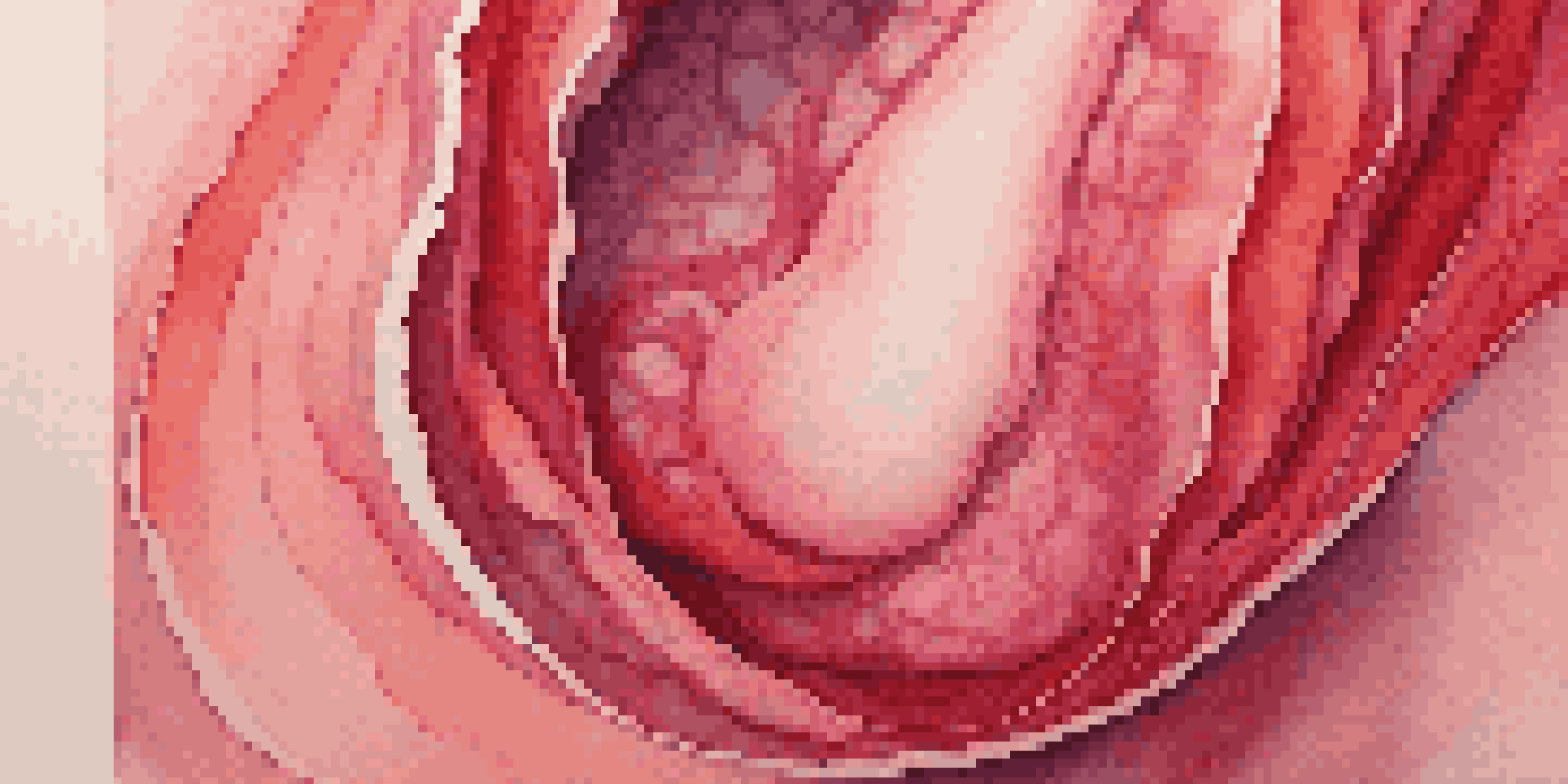 Close-up view of a healthy uterine lining with vibrant textures in pink and red colors.