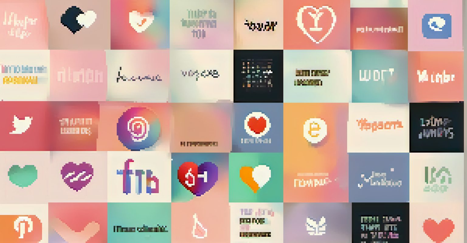 A collage of motivational fitness posts on a social media feed with positive quotes and images.