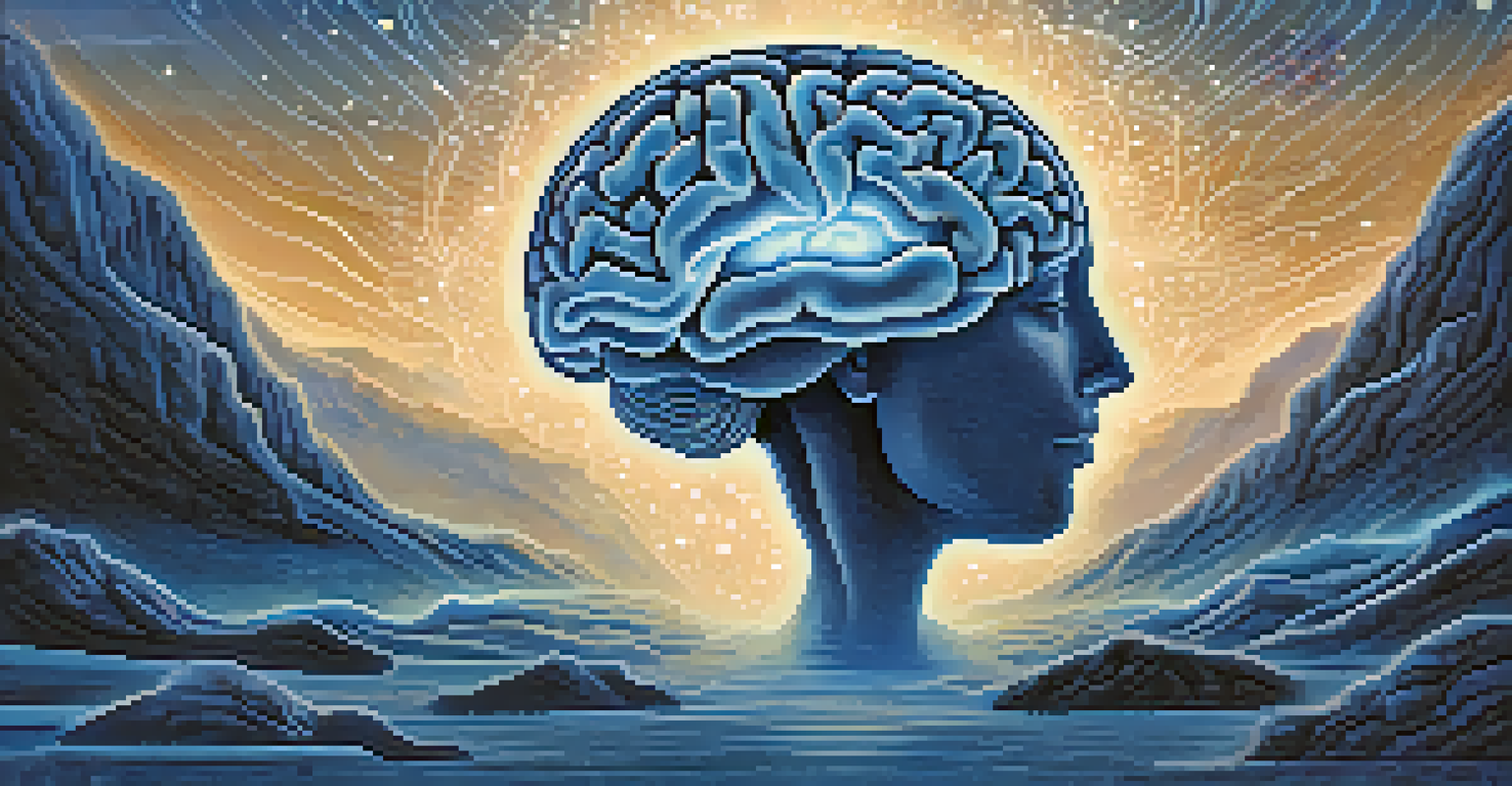 A visual representation of a human brain with highlighted pineal gland, surrounded by stars and calming blue shades, showing the connection to sleep.