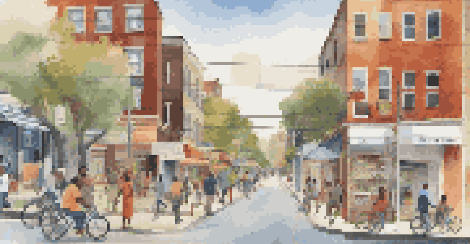 An infographic showing health disparities in a neighborhood with augmented reality elements.