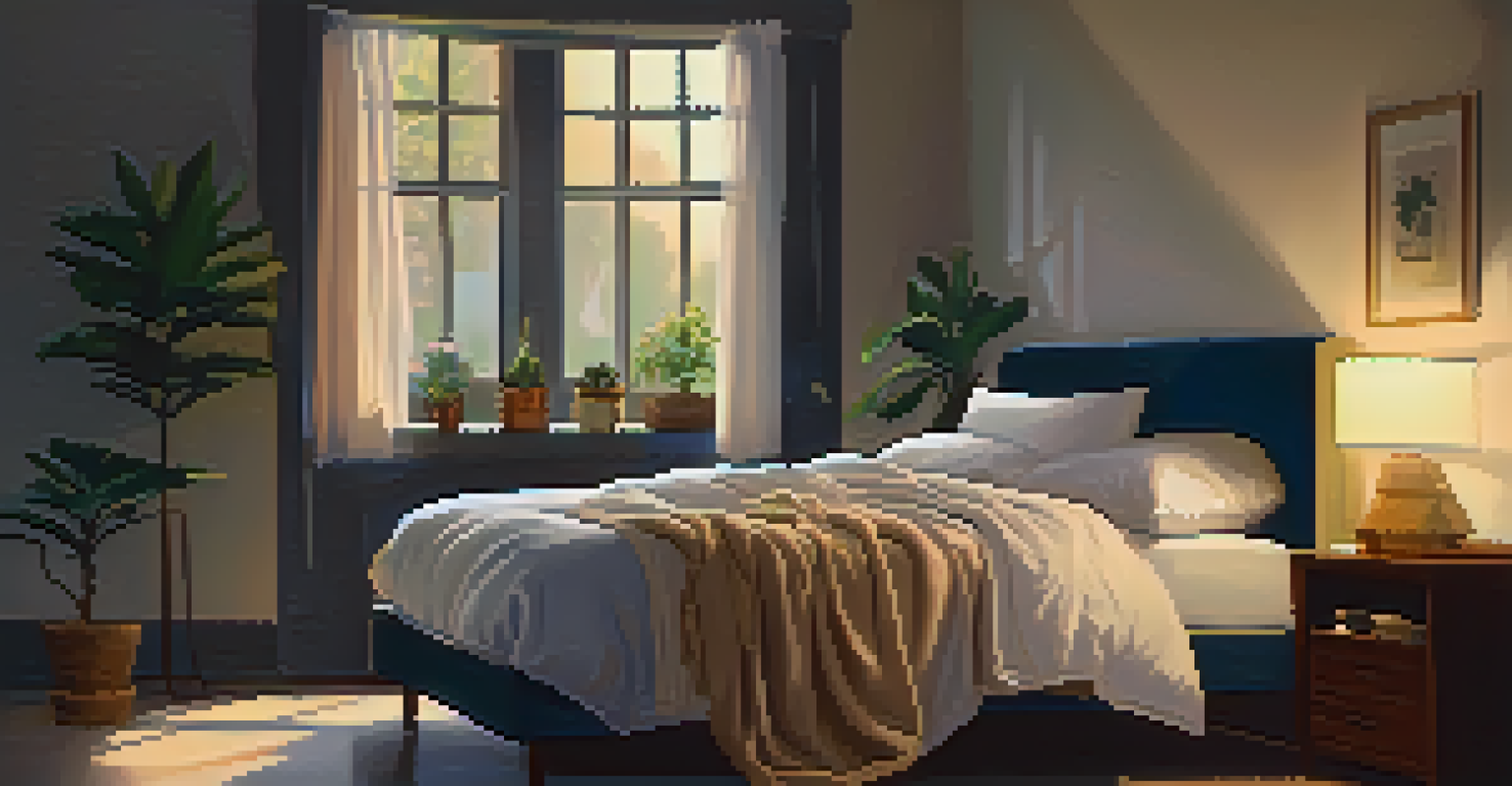 A couple peacefully sleeping in a cozy bedroom with soft bedding and moonlight shining through the window.