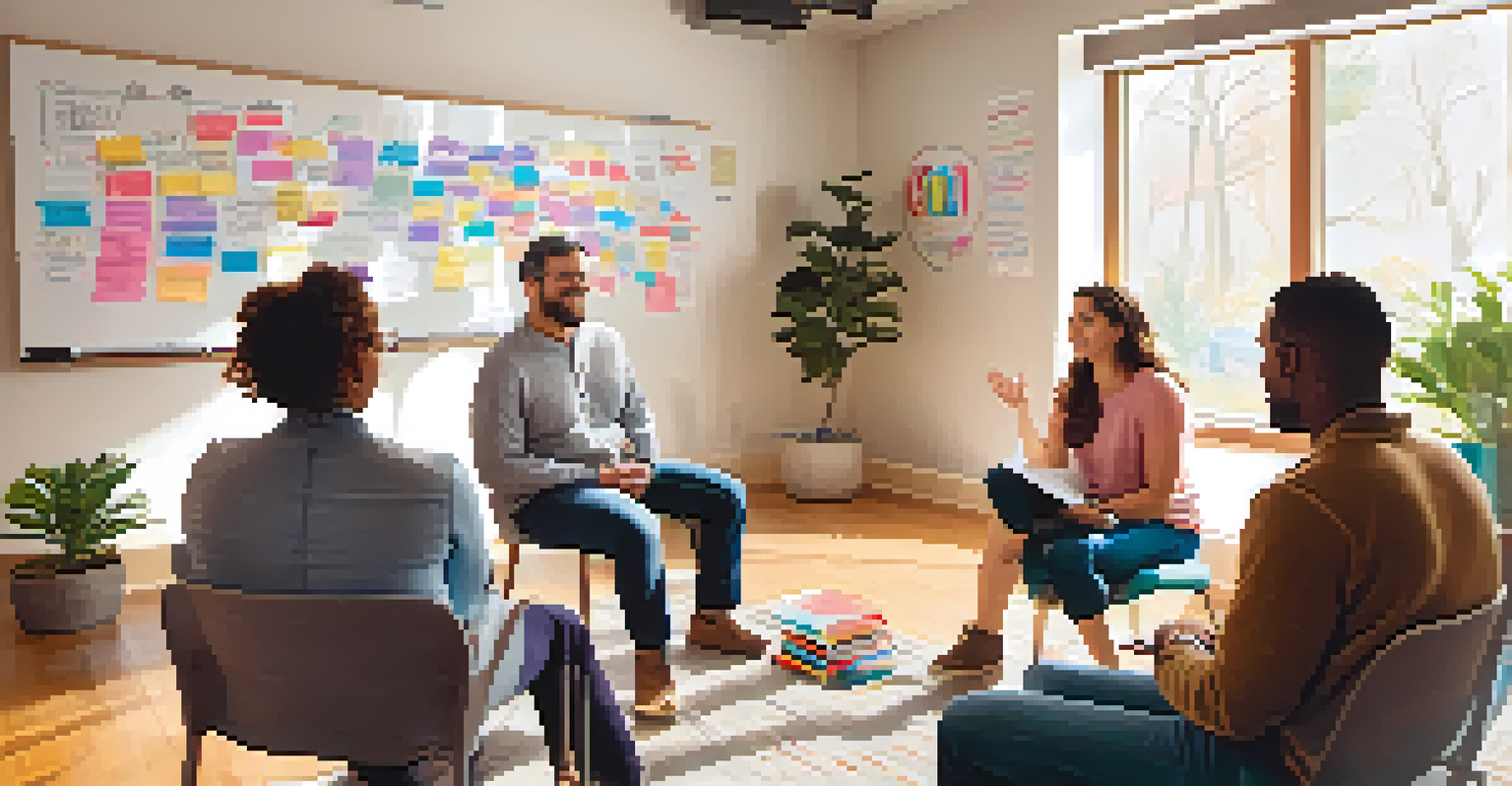 Group coaching session with participants sharing gratitude in a cozy room.