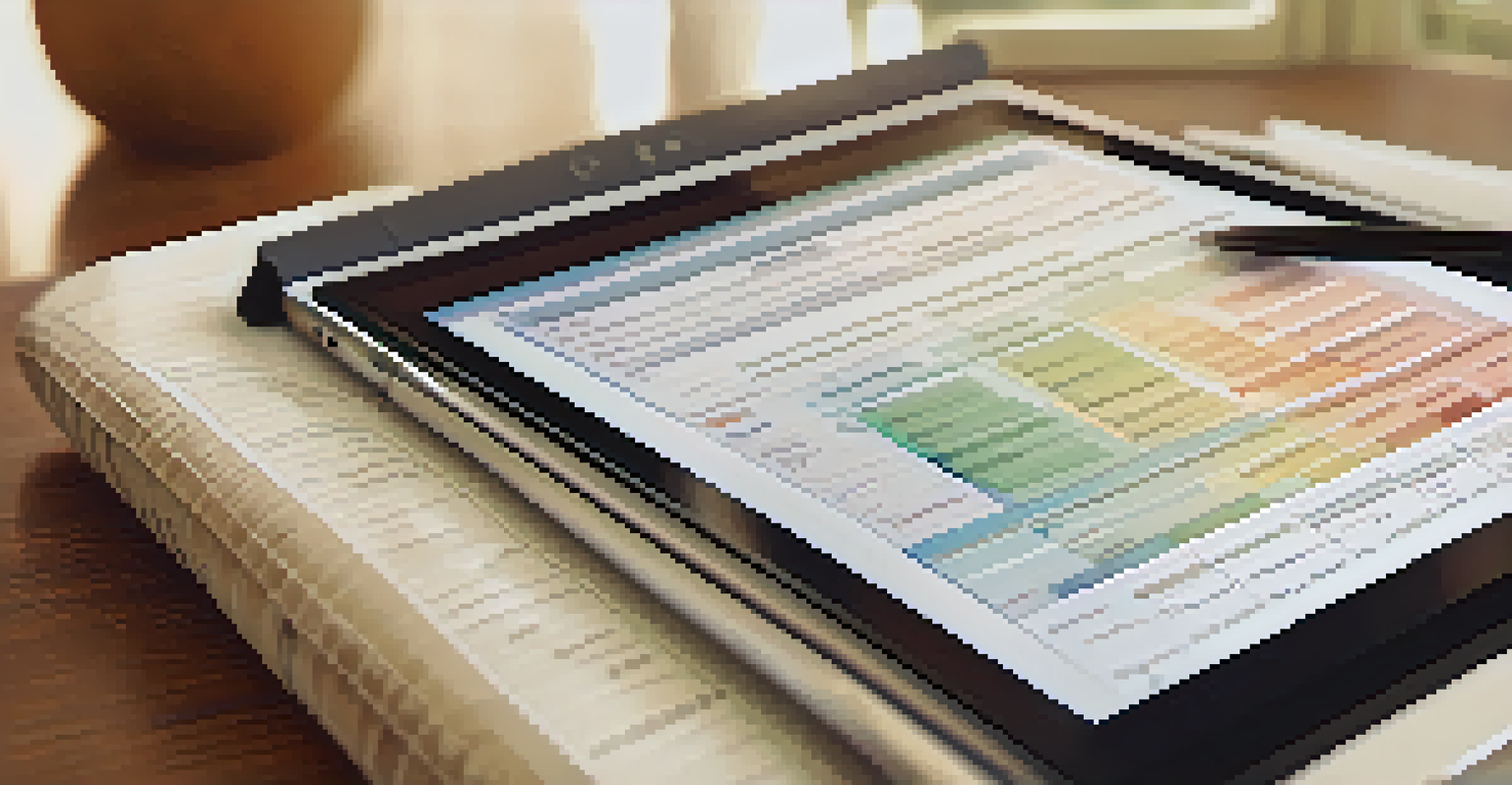 A digital tablet displaying a family health history chart with organized sections for medical conditions.