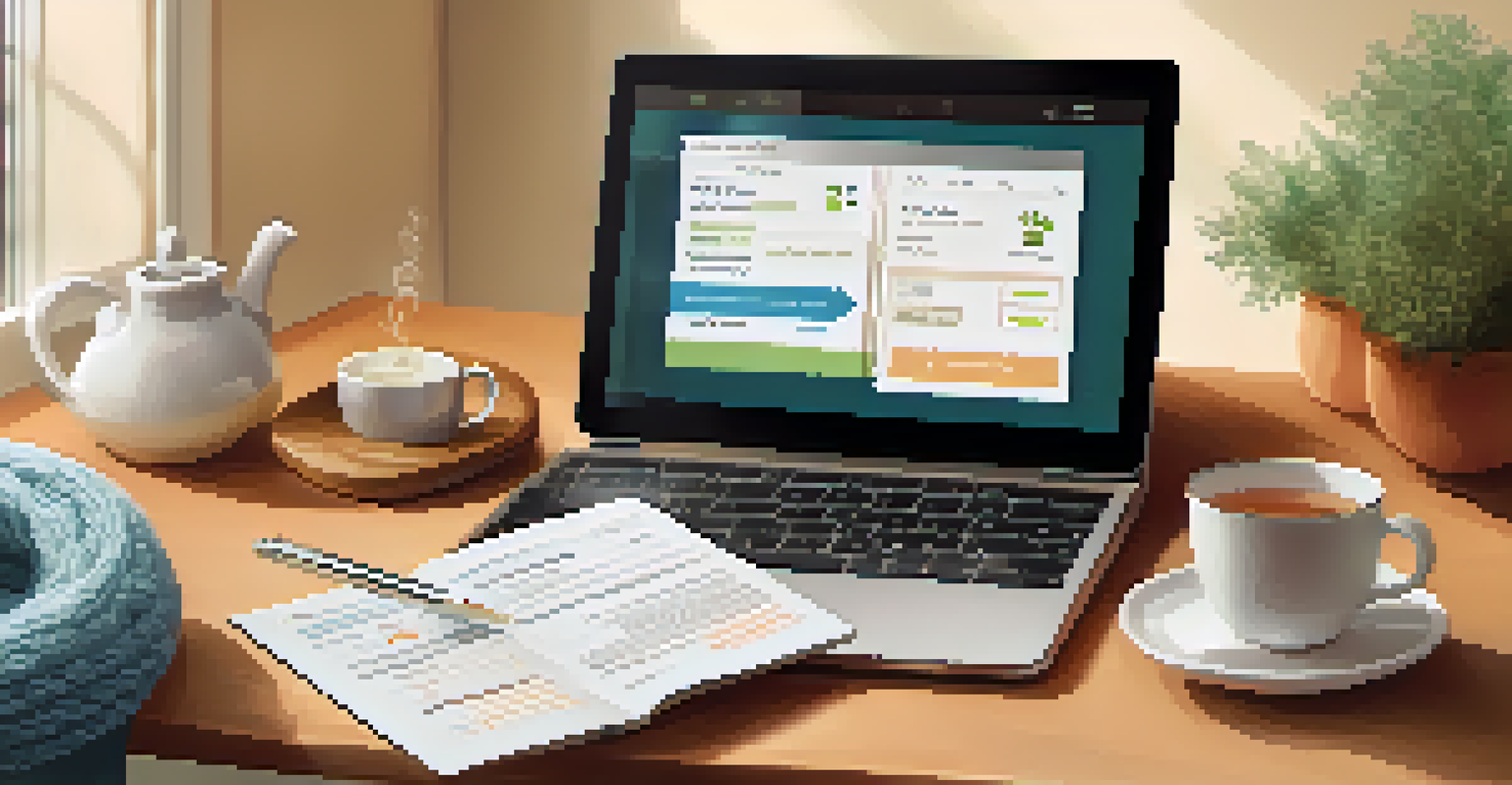 A tablet displaying a digital patient portal with health information and a cozy living room background.