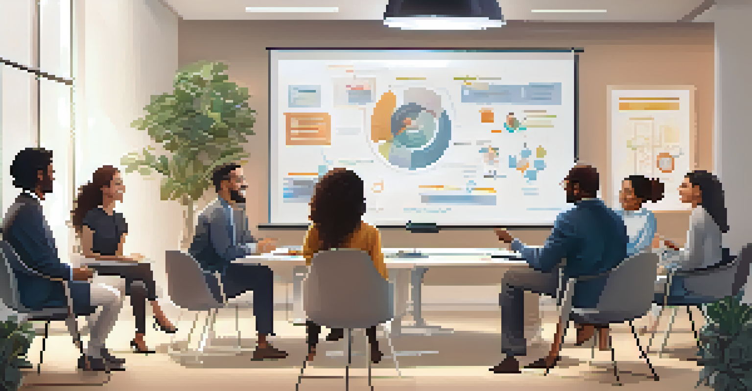 A diverse group of employees in a meeting room engaging in open communication.