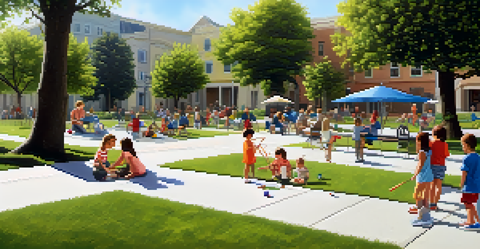 Children engaging in play therapy activities in a sunny park, with a therapist facilitating their interaction.