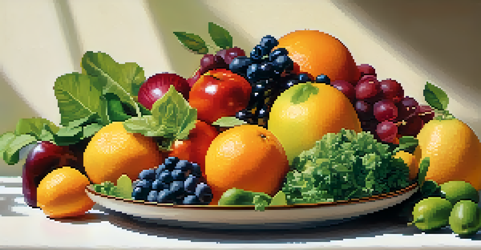 A healthy plate of fresh fruits and vegetables, representing the role of nutrition in supporting immune health.