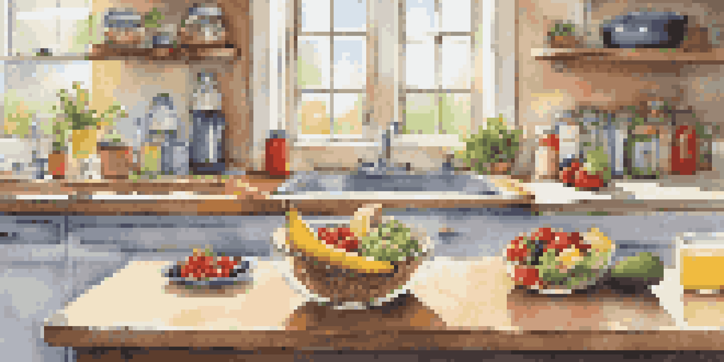 A colorful display of healthy pre-workout meals on a kitchen countertop, featuring fresh fruits, a smoothie, and whole-grain toast.