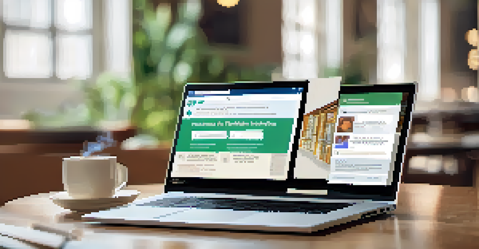 A laptop displaying an online health forum about vaccination guidelines, surrounded by a notebook and a cup of coffee on a desk.