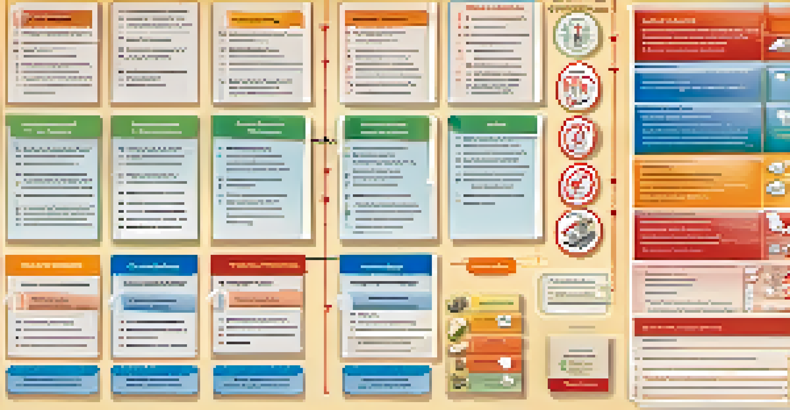 An educational graphic showing an anaphylaxis action plan checklist with icons and a pastel background, designed for easy understanding.