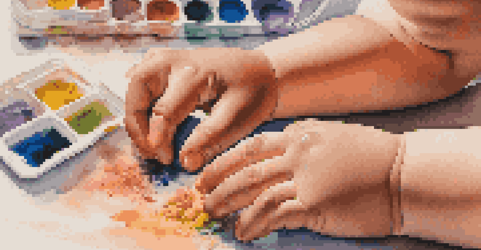 A child's hands molding colorful clay, with focus on the intricate details of the creative process.