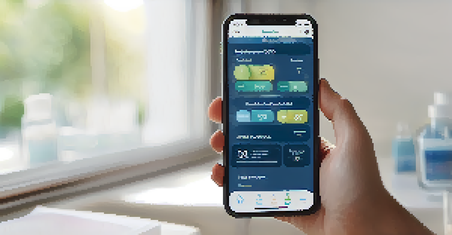 A smartphone showing a health app with vaccination schedules and reminders, set in a warm and inviting home environment.