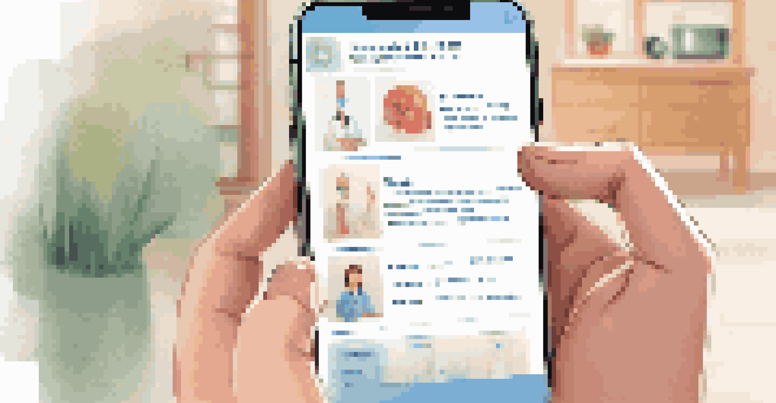 A smartphone displaying a patient portal interface with health information and messaging features.