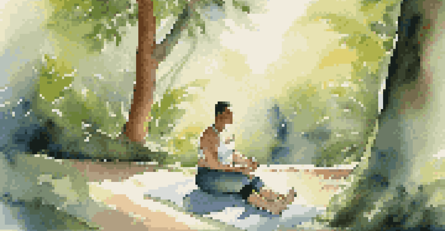 An athlete practicing yoga in a serene green space, focusing on relaxation and recovery.