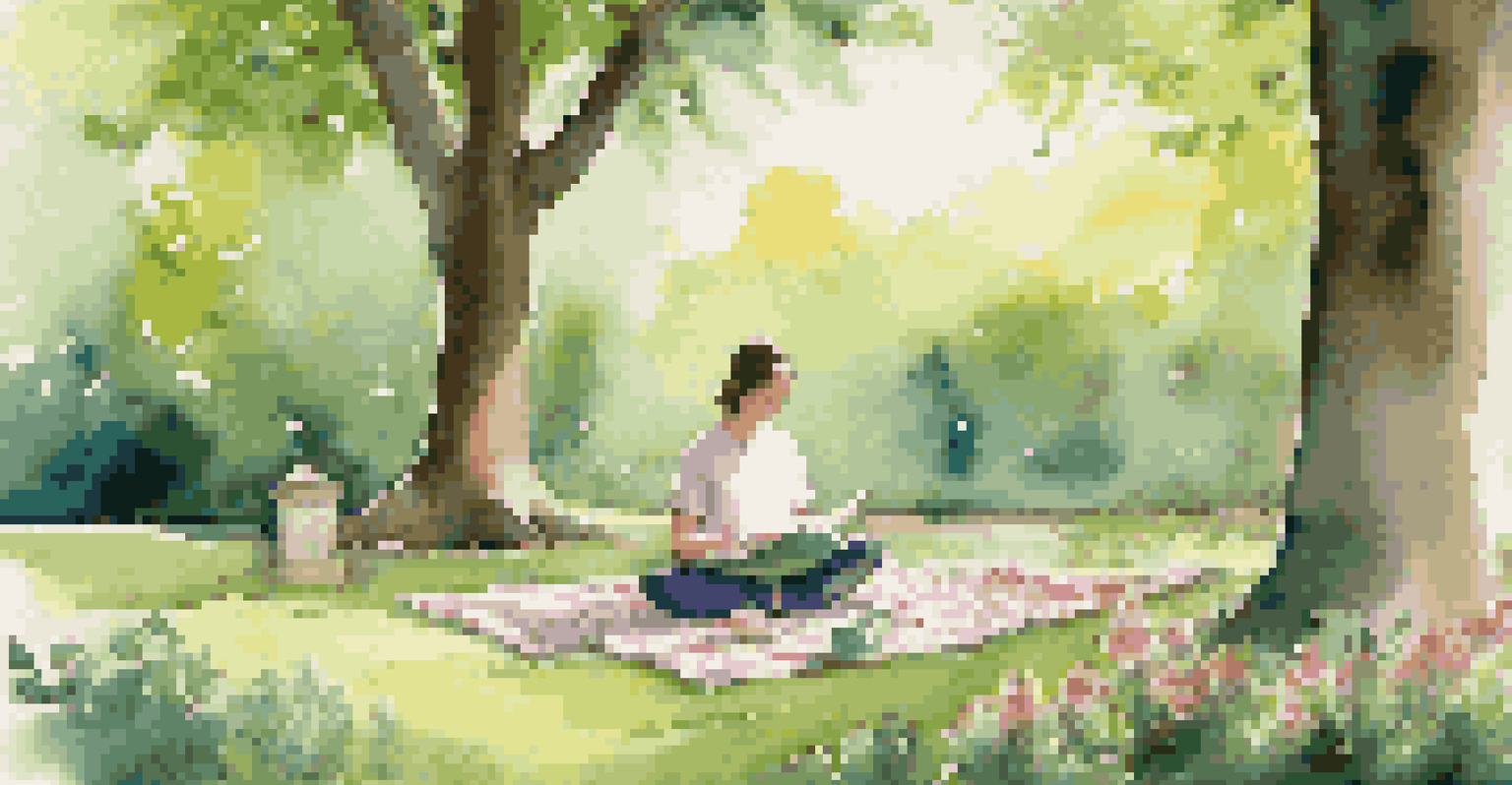 A person sitting on a picnic blanket in a park, writing financial goals in a journal surrounded by greenery and sunlight.