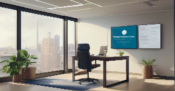 A healthcare provider conducting a telemedicine consultation on a laptop in a well-lit office, with medical certificates and a plant in the background.