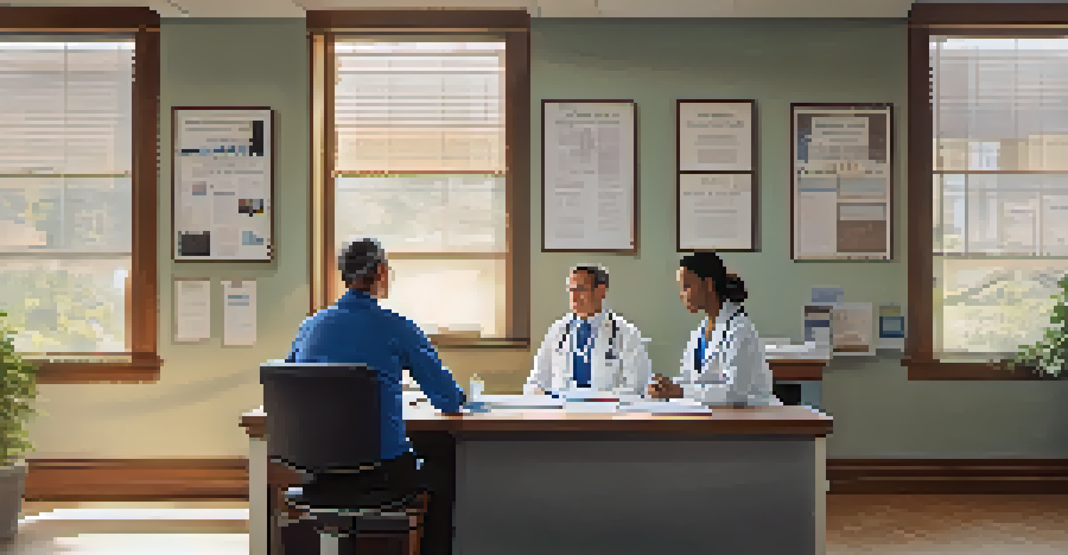 A healthcare provider discussing family health history with a patient in a well-lit office.