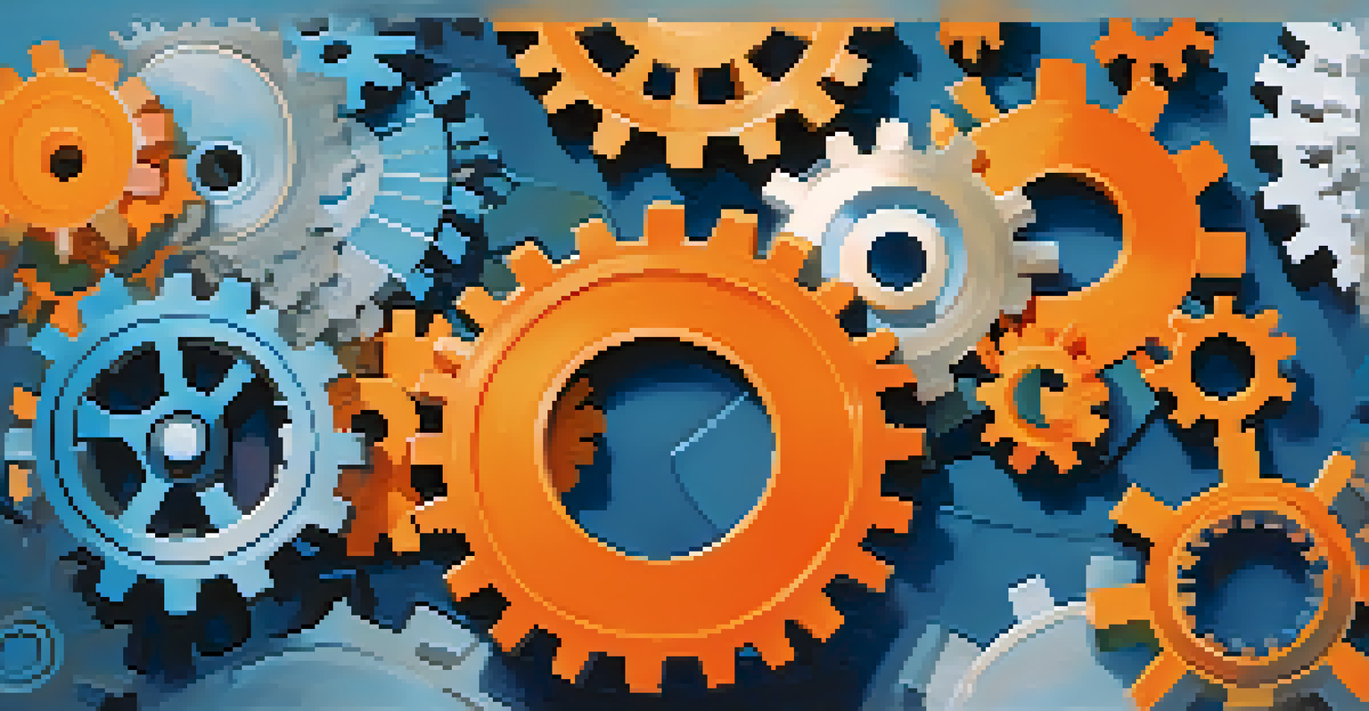 An abstract image of colorful gears representing different therapeutic approaches, set against a gradient background from blue to orange.