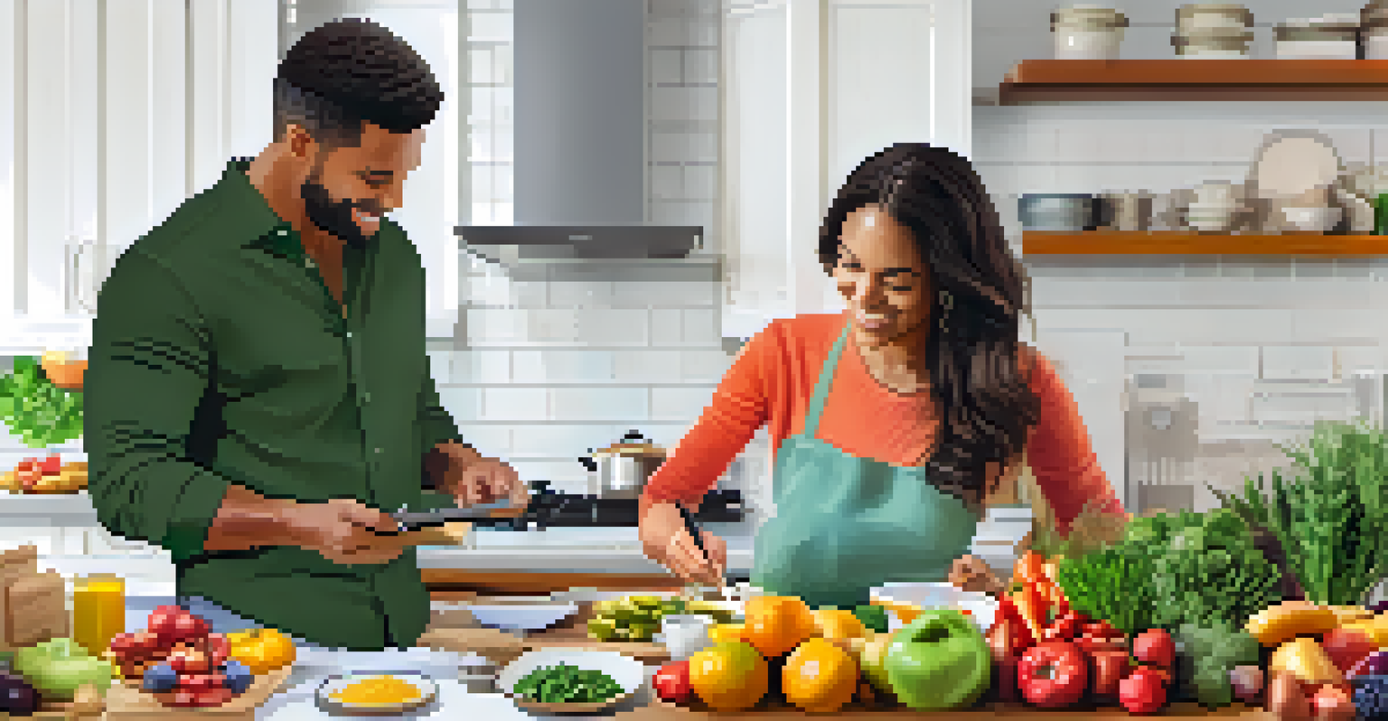 A wellness coach assisting a client with healthy meal planning in a cozy kitchen.