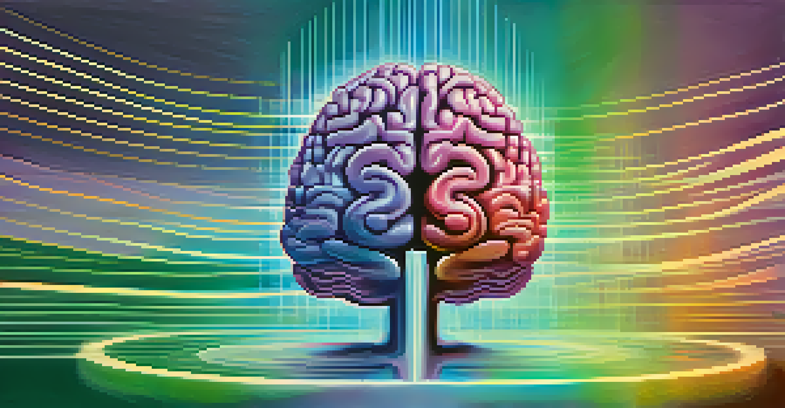 An artistic image of a brain surrounded by colorful sound waves, symbolizing the concept of mindful listening.