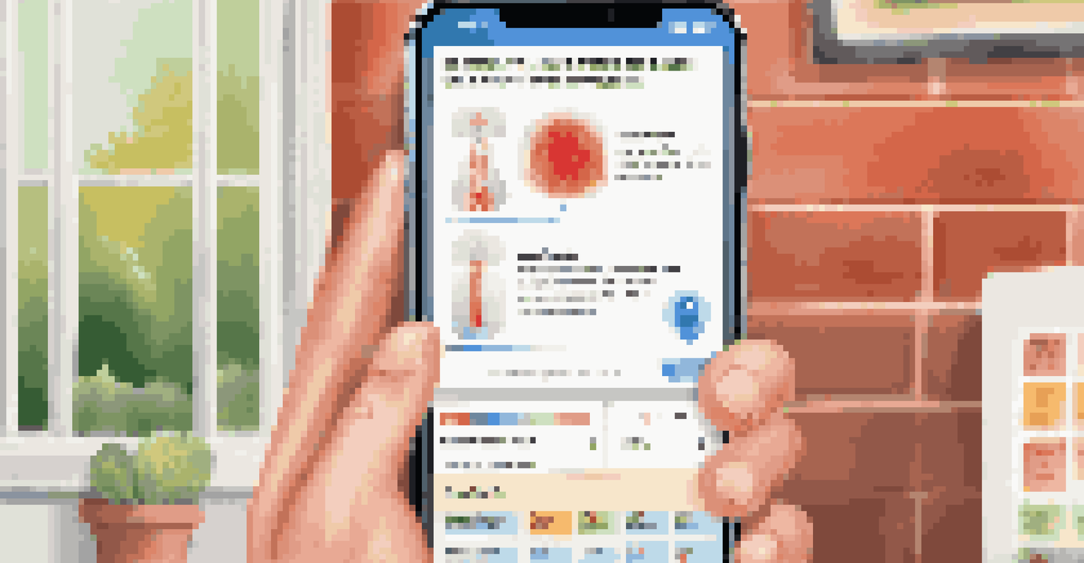A smartphone showing a vaccination tracking app with colorful graphics in a cozy home environment.