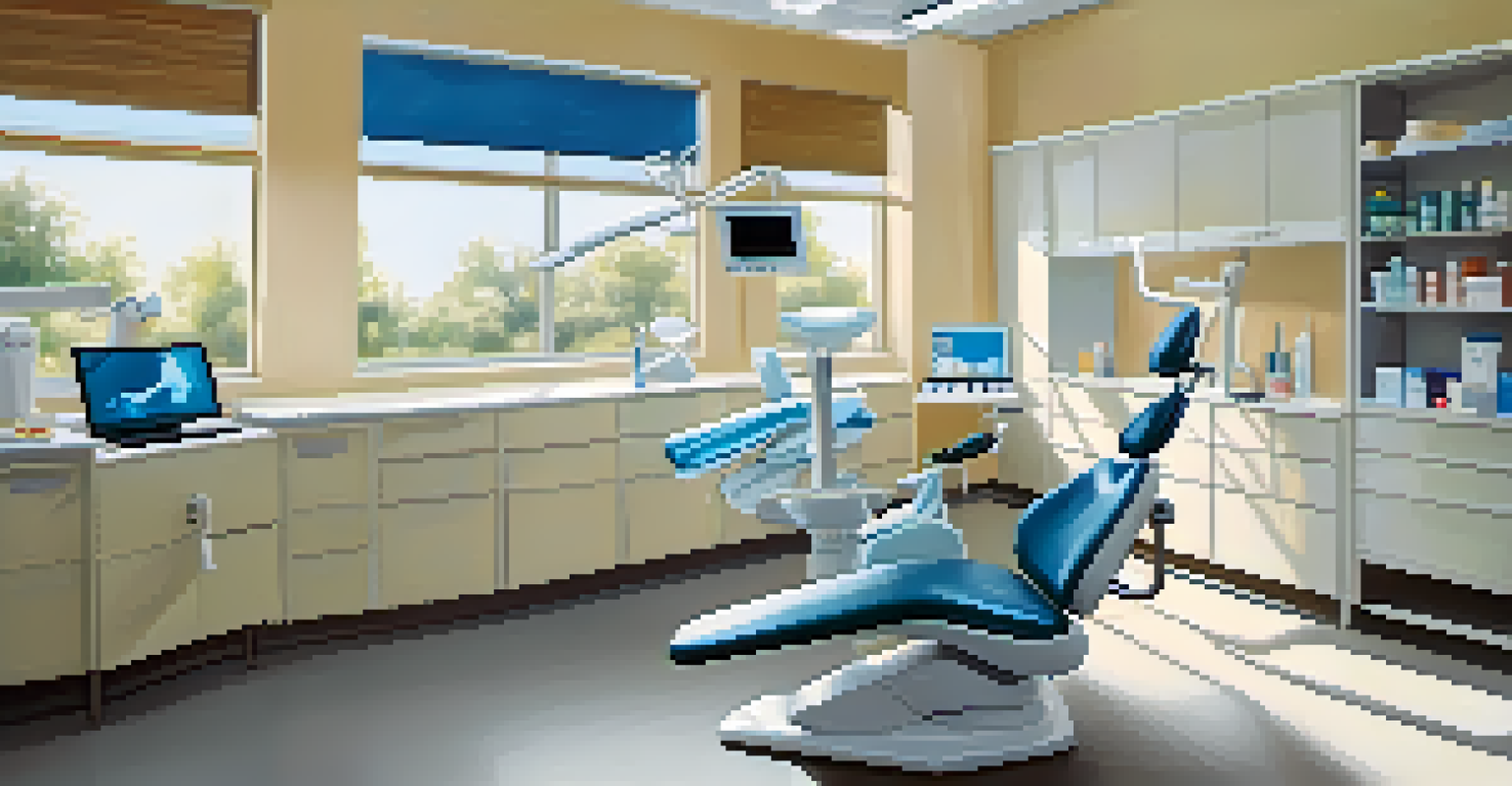 An image depicting a dental clinic where a patient is being attended to by a dentist, emphasizing a supportive and collaborative healthcare environment.