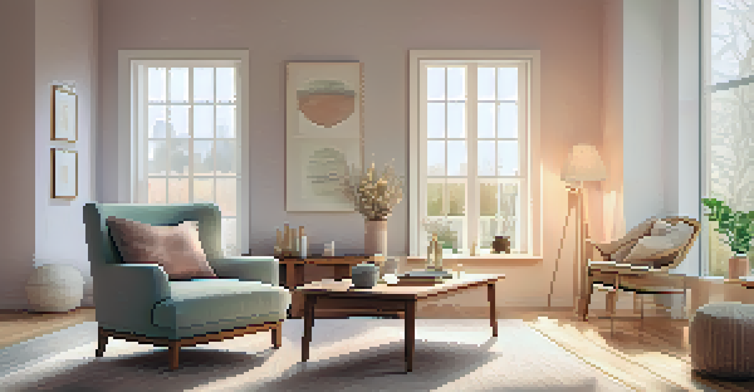 A cozy home space with an essential oil diffuser and a comfortable armchair.
