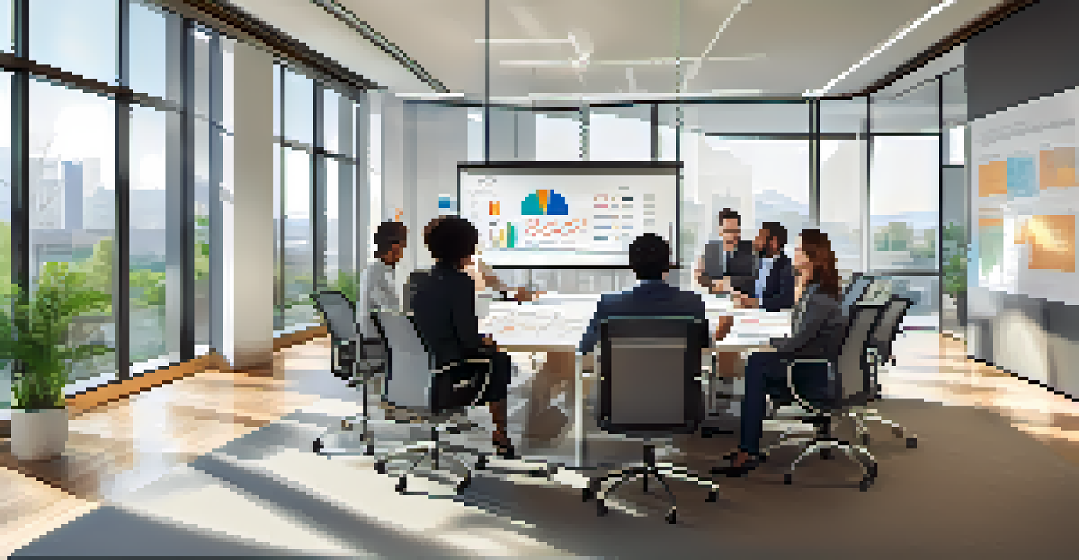 A diverse group of professionals collaborating in a bright conference room.