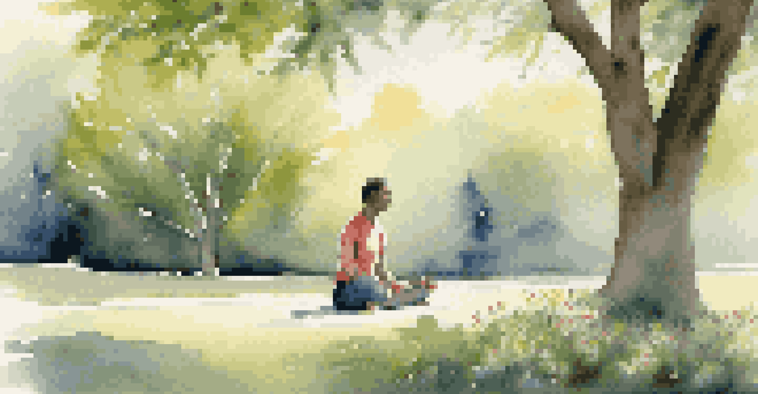 An athlete practicing mindfulness exercises in a peaceful outdoor setting.