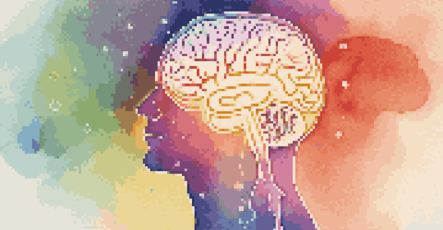An artistic silhouette showing the gut-brain connection with a glowing gut and a brain above, set against a calming gradient background.