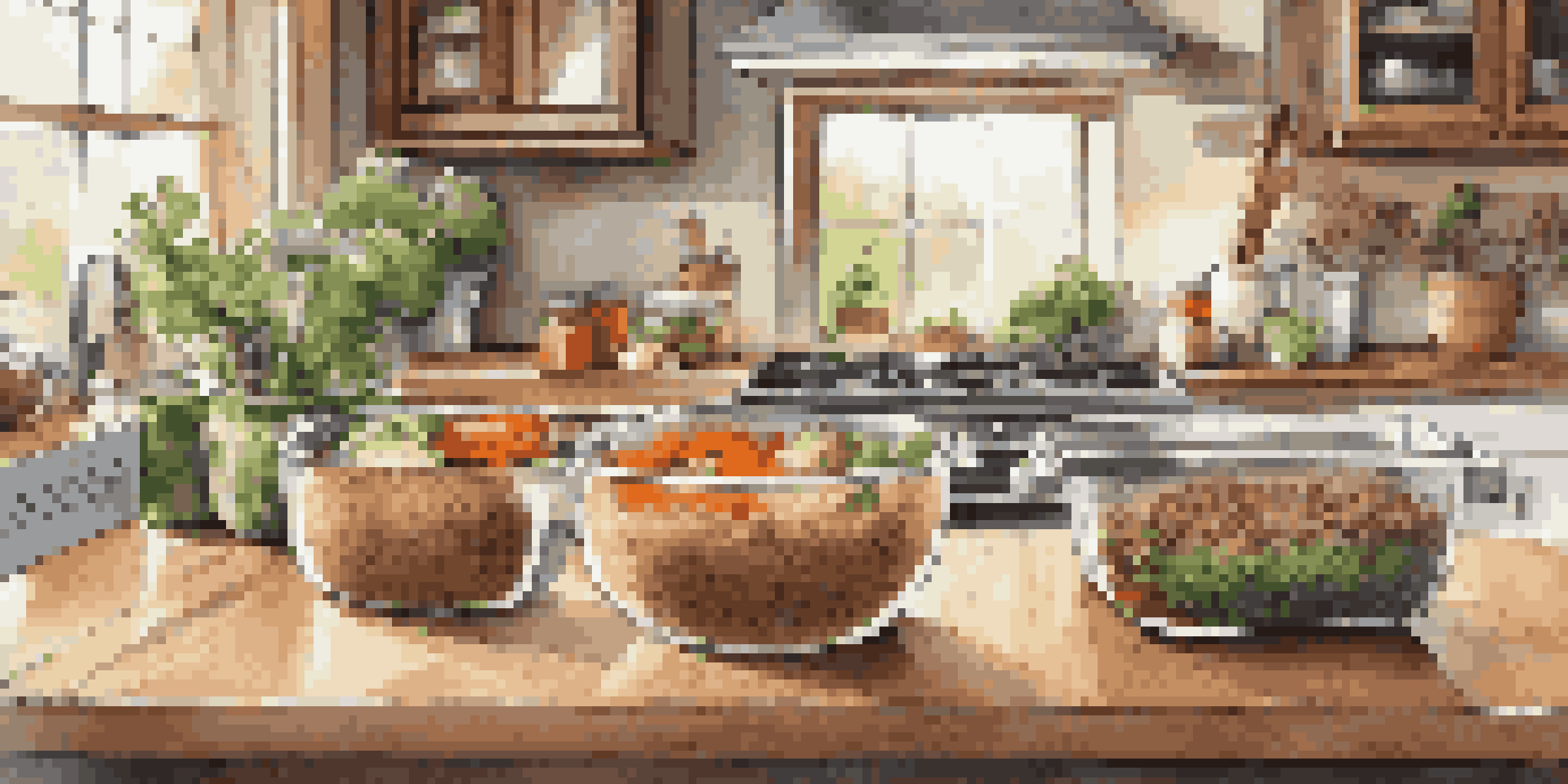A vibrant kitchen scene featuring neatly organized meal prep containers filled with chopped vegetables, roasted chicken, and quinoa on a wooden countertop.
