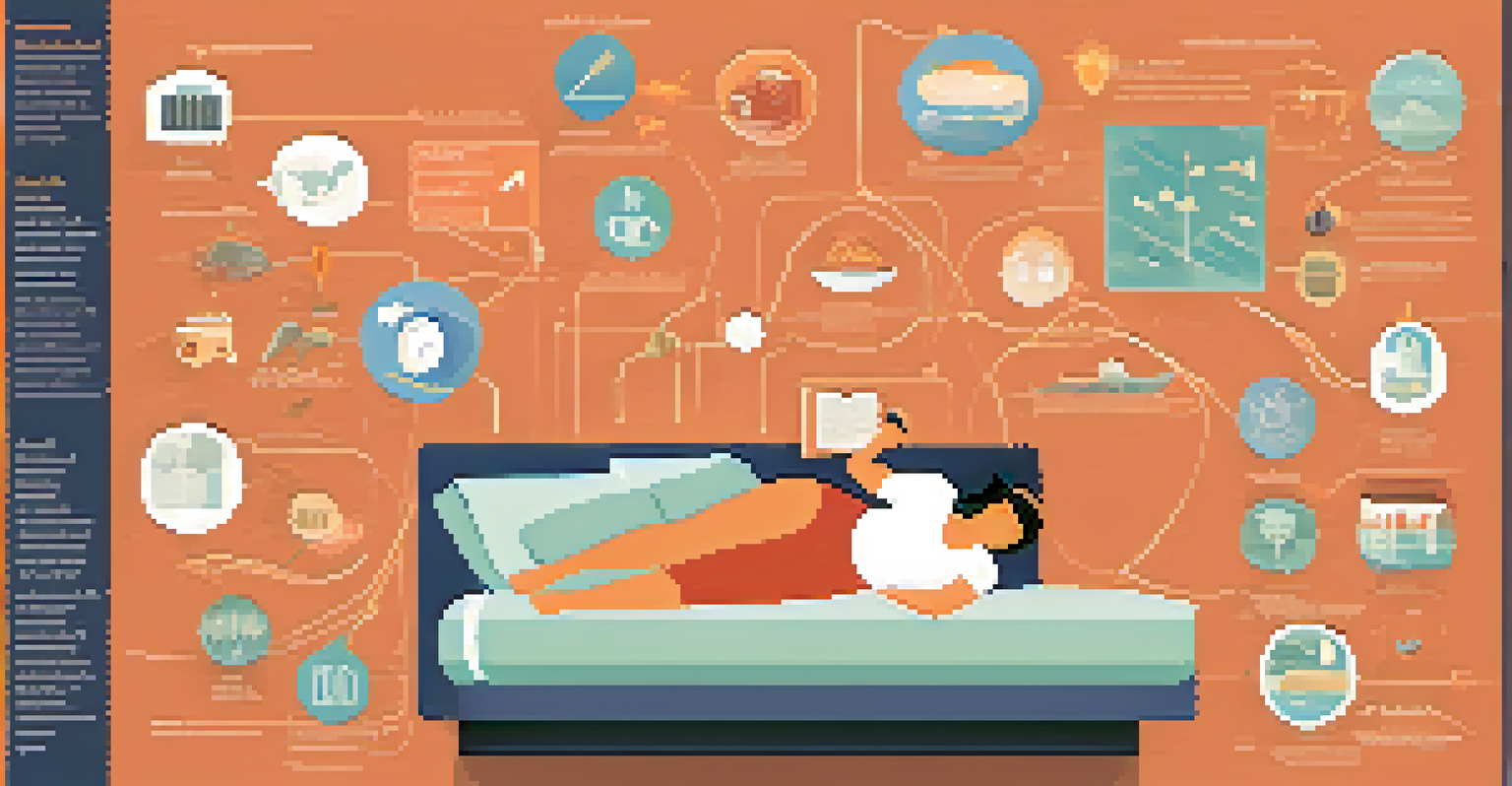 An infographic illustrating various sleep disorders like sleep apnea, insomnia, and restless leg syndrome, with icons and descriptions in a soothing color palette.